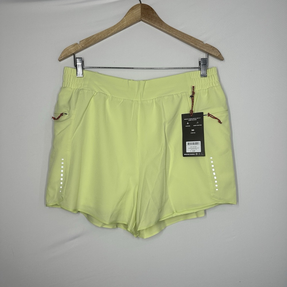 NEW Duluth Women's AKHG Outer Limit 3" Shorts Medium Neon Workout Yellow